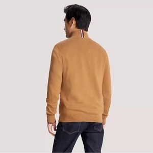 Tommy Hilfiger Camel Tan Cashmere Cotton Blend Turtleneck Sweater Size S